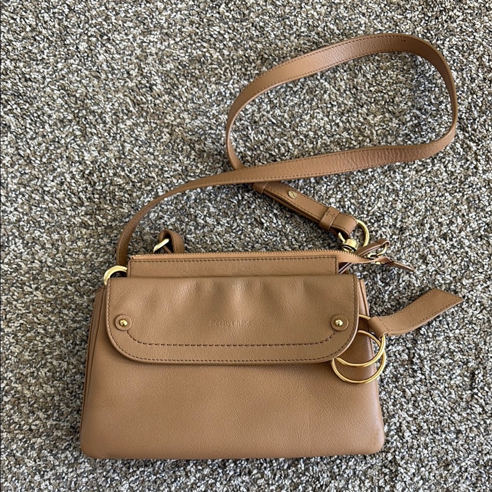 AUTHENTIC See by Chloe Tan Leather Crossbody Bag